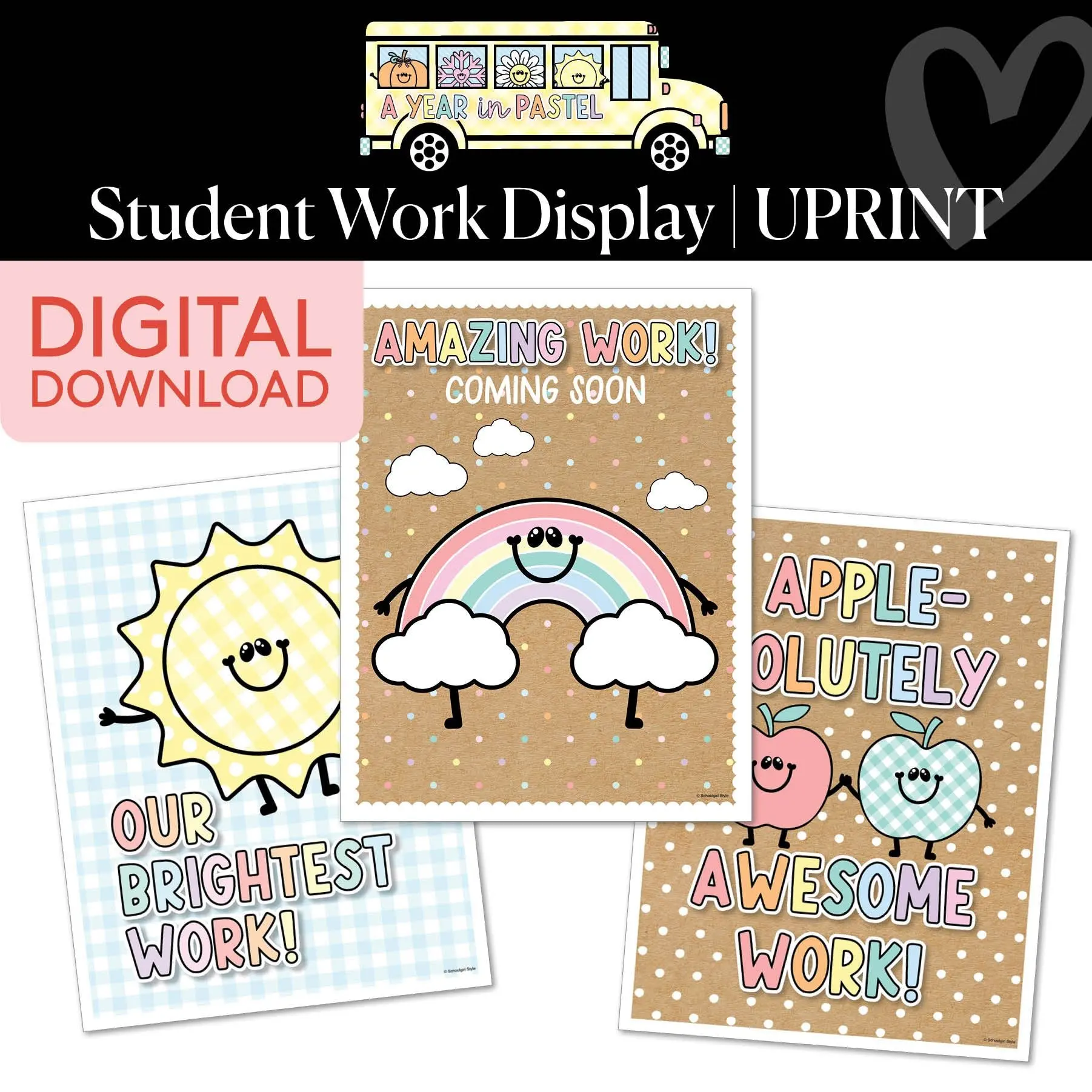 Printable Student Work Display | A Year In Pastel