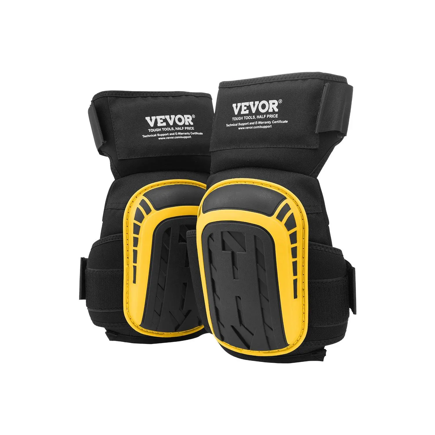 VEVOR Knee Pads for Work, Extended Heavy Duty Construction Knee Pads with 2 Extension Straps, Anti-slip Foam Gel Knee Pads, Men & Women, for Gardening Flooring Roofing and Cleaning, Yellow and BlackSummervibes