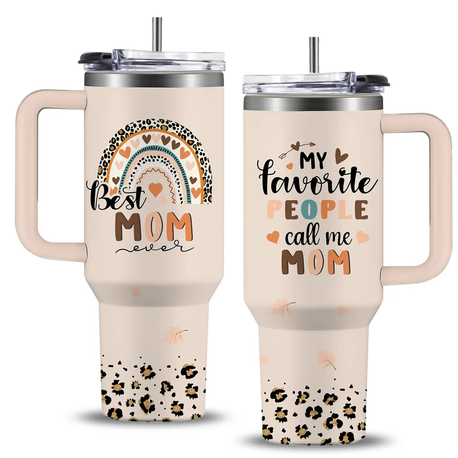 Mom Tumbler Gifts, Grandma Tumbler 40oz with Handle for Moms Nana, Stainless Steel Tumblers Coffee Mug, Best Mother's Day Gifts for Mom and Grandmother, Birthday Christmas Gift from Daughter and Son