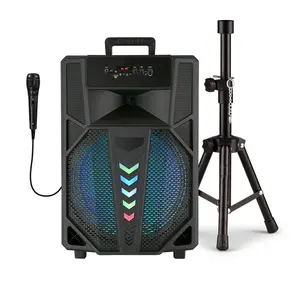 15 inch Party Speaker Rechargeable 15" Subwoofer Wireless Portable Bluetooth Speaker With LED Stand Microphone FM Radio. Karaoke System Sound Box Audio