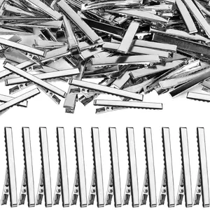 120Pcs Alligator Hair Clips Silver Hair Clips Single Prong Flat Metal Hair Bow Alligator Clips for Bows Making Crafts DIY craft hair accessories (2.17 Inch/5.5cm) - Home Improvement.