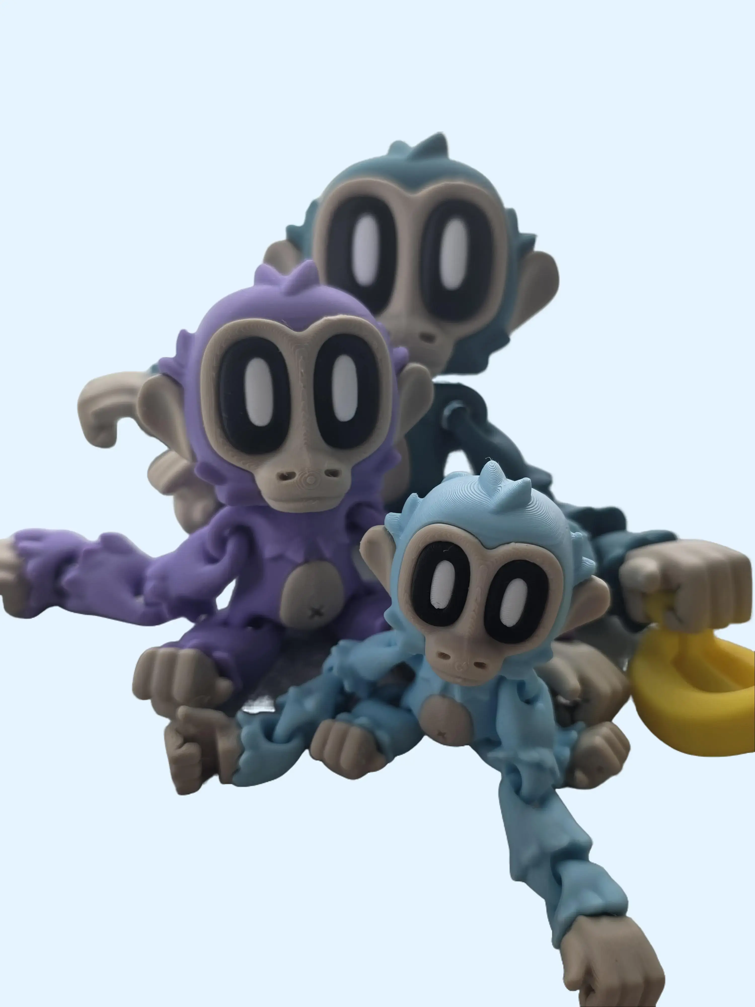 Articulated Monkey Fidget Toy – 3D Printed Poseable Monkey with Bananas