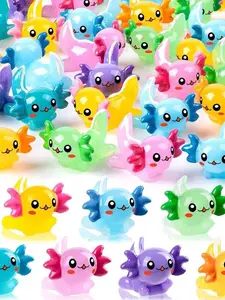 20pcs Mini Resin Axolotl, Random Color, Small Resin Figures, Cute Cartoon Decorative Figurine, Hiding Plastic Animal Shapes, For Micro Landscape, Aquarium, Planter, DIY Miniature House Decor，Christmas Halloween Decoration, Set