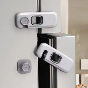 5 Pack Proof Refrigerator Lock, Fridge Locks for with Sticky Adhesive Pads Proofing Cabinet Locks, oven lock safety, fridge lock, for Fridge, Drawers, Dishwasher, Oven, Cupboard, Closet, Adhesive, No Tools Need