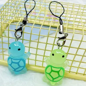 1 luminous minimalist wind bead green turtle phone lanyard, Phone Charm, Adjustable Strap, phone accessories, marine animal phone accessories