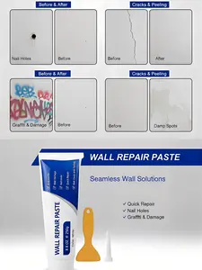 Wall Crack Filler 250g, Quick-Drying Drywall Repair Paste, Waterproof Wall Mending Compound, Heavy Duty Concrete Repair Adhesive White Spackle Kit