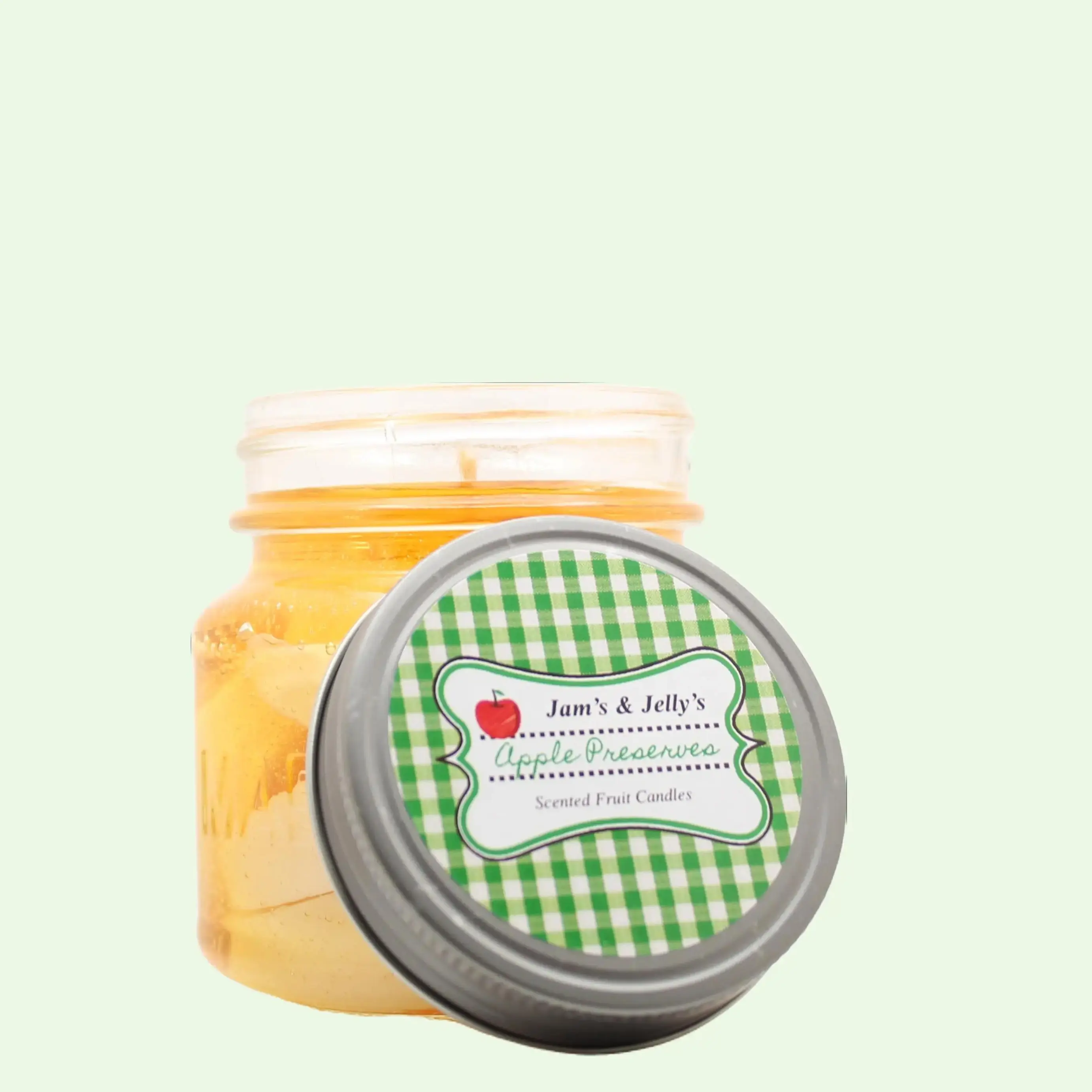 Jam's & Jelly's Apple Preserves Scented Gel Candle - 8oz Jar | Hand-Poured in USA | Long-Lasting Burn | Scented Fruit Candles