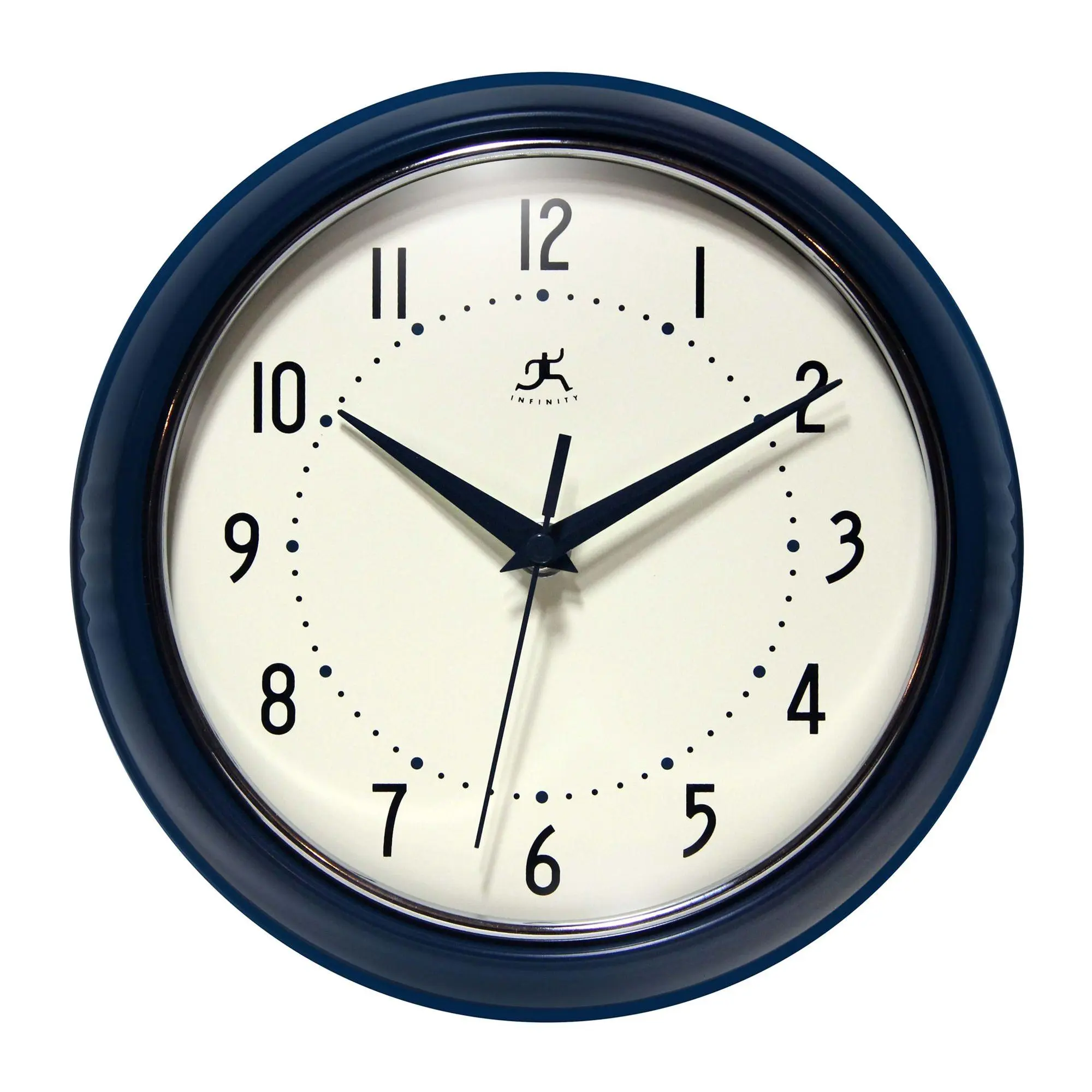 Infinity Instruments Retro 9.5" Aluminum Wall Clock