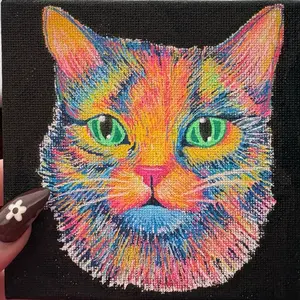 Mini CUSTOM colorful rainbow pet portraits!