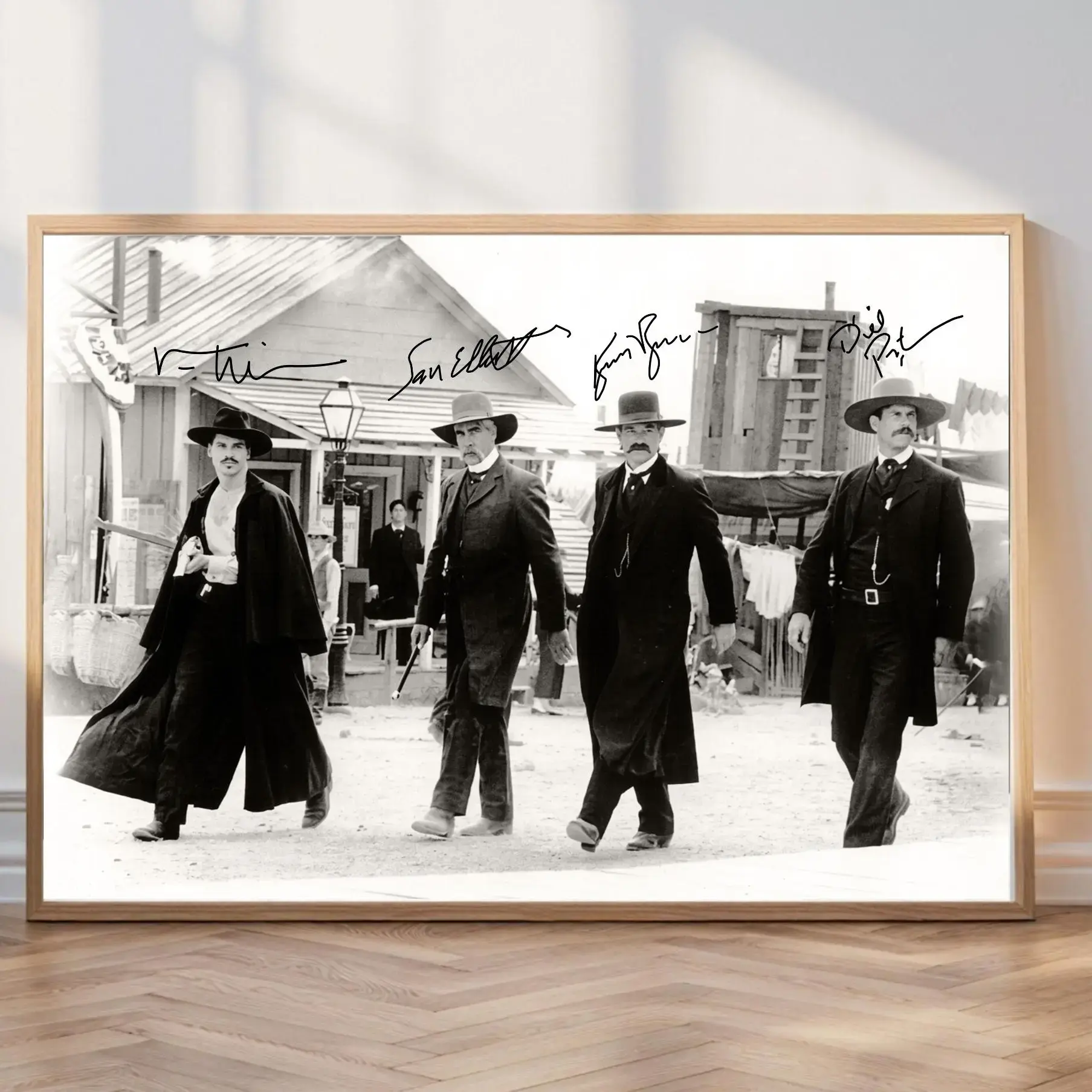 [NO FRAME] Vintage Tombstone Poster Movie , Wyatt Earp, Doc Holliday & Earp Brothers Walking Scene, Classic Western Wall Art, Aesthetic Print