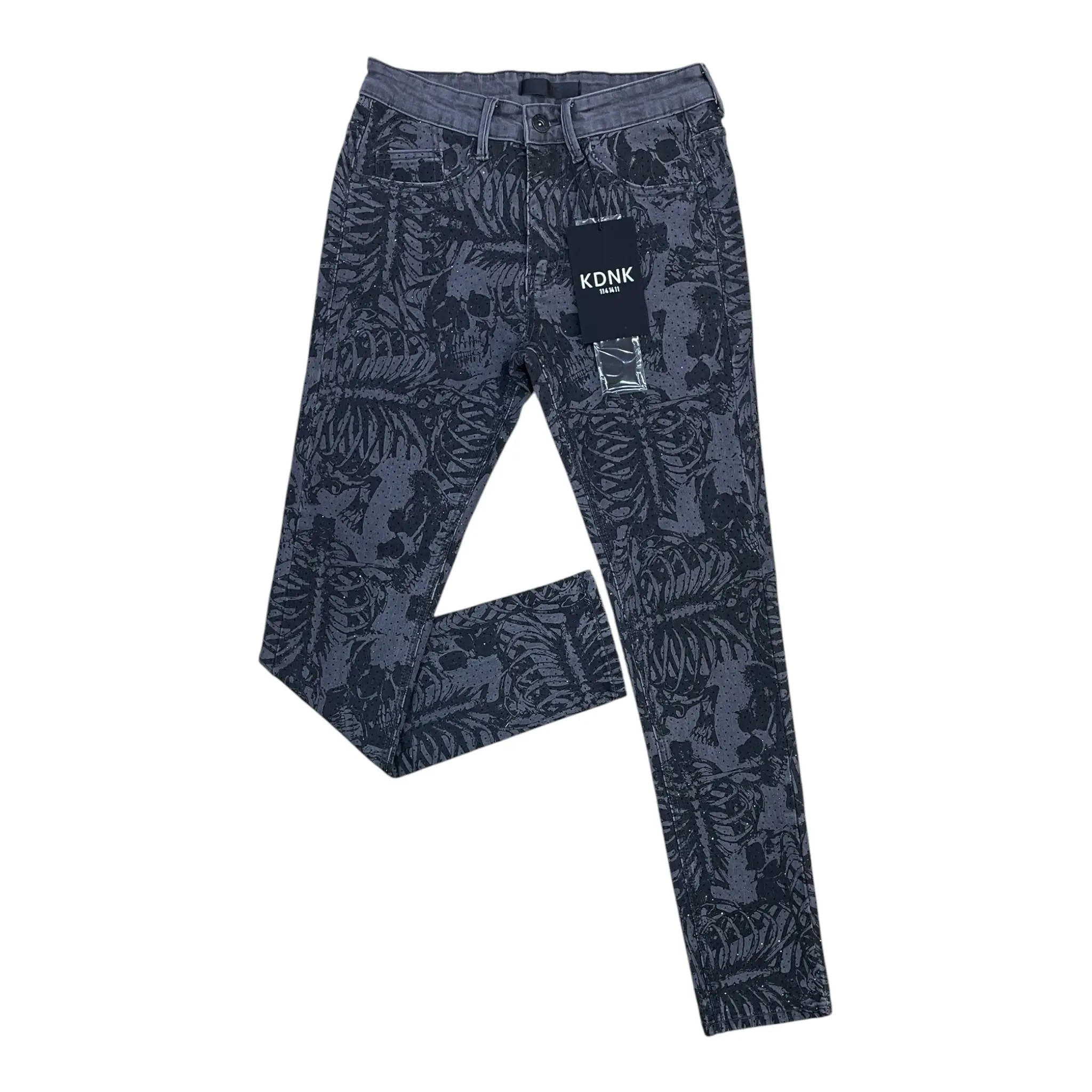 KND4960 - Skeleton Rhinestone Skinny Fit Stretch Jeans