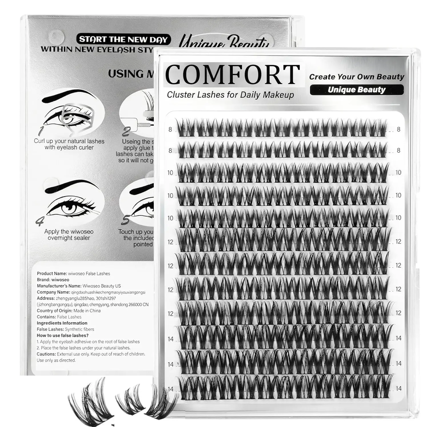132-Piece Flaunt Flora Eyelash Cluster Set, Natural Lash Extension Kit, Wispy Short Individual Lashes, 8-14mm Wet Look Effect, Daily Makeup, Individual Eyelashes Kit, Eyelash Extensions, False Eyelashes Set, DIY Lash Cluster, False Eyelash Clusters