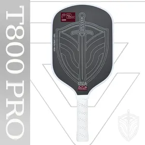 T800PRO carbon fiber pickleball paddle has a rough frosted surface for better ball spin. Adopting heat-pressed integrated molding technology and with a 16mm thickness, it is a well-balanced pickleball paddle for both power and control.