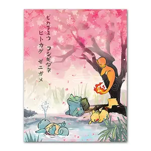 [Sale Up To 50%] Pokemon Starter Poster Sakura Version - Charmander, Bulbasaur, Squirtle Poster