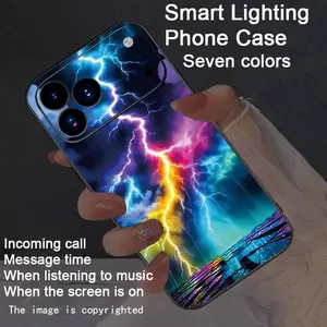 compatible Fo iphone17Air/17Pro/17promax/16promax/15promax/14promax/13promax/12promax/11promax/XSmax/XR/X/XS Colorful, Lights, Intelligent Luminous Voice Controlled Phone Case - Luminous Technology, Daytime Design, Enhanced Nighttime Visibility, Trendy