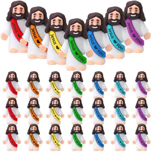 25Pcs Easter Gift Mini Jesus Figures Original Design Little Jesus Figures Easter Egg Stuffers to Hide and Seek Tradition Religious Party Favors Sunday School Baptism Gifts Easter Egg Hunt Easter Home Decoration (Multicolor)