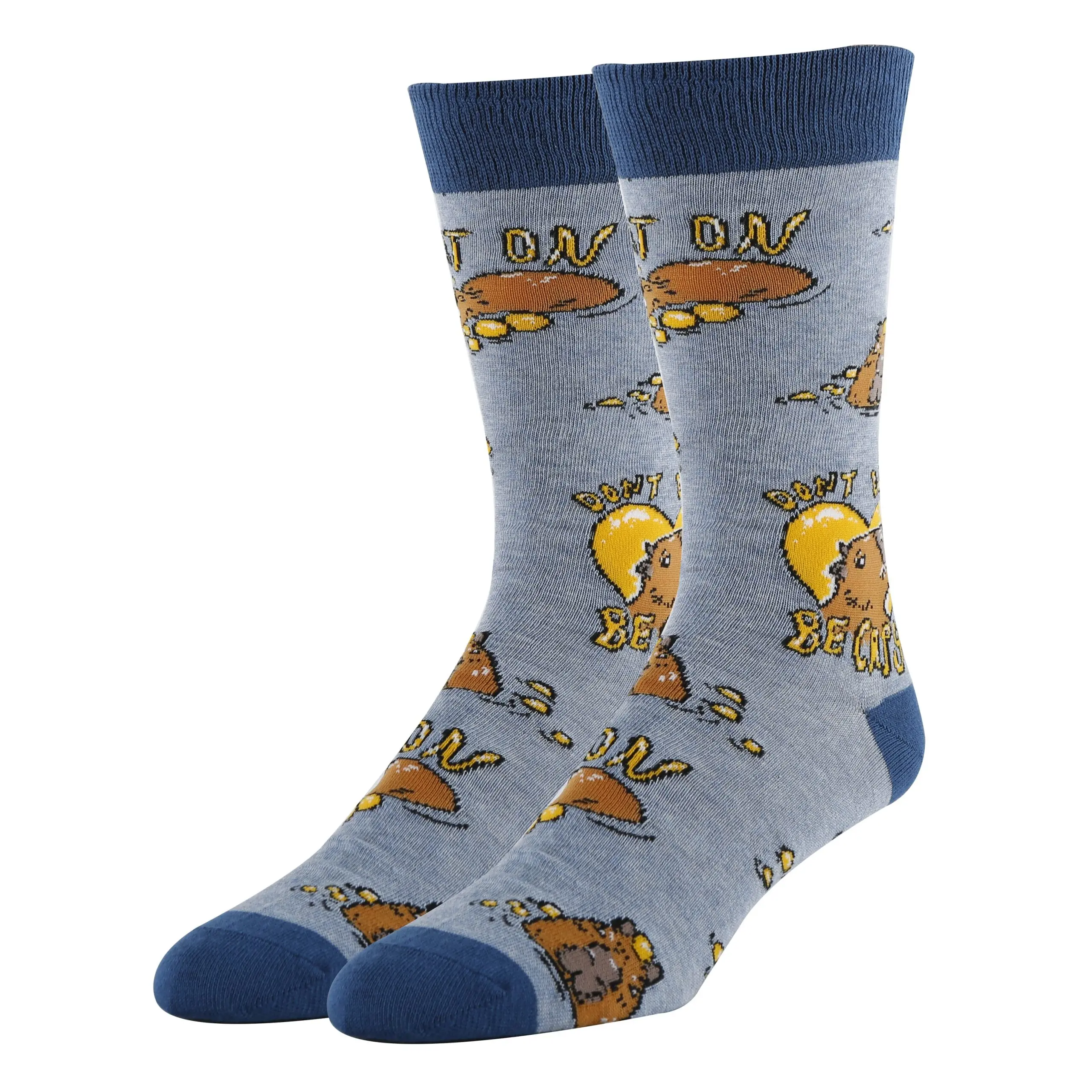 Men's Novelty Funny Crew Socks, Cute Capybara Socks, Size 8-13, Be Capy