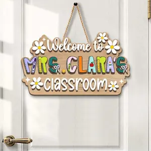 Custom Teacher Name Welcome Sign, Personalized 3D Teacher Door Hanger, 3D Teacher Name Sign, Teacher Appreciation Gift,Classroom Door Hanger