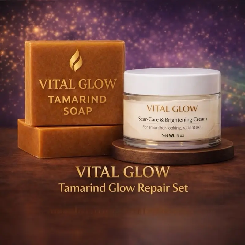 Unisex Tamarind Face Skin Repair & Brightening 2-Piece Kit - Peeling Cream, Exfoliating Soap Bar Cleanser for Daily Alternating Use, Kaylumi, Skin Clearing, Cleansing, Peel+Soap, Unscented, Set, External Use, Daily Care, Brightens Skin