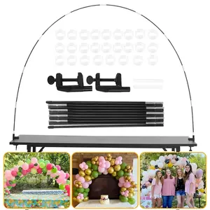 12ft Adjustable Balloon Arch Stand Kit Re-usable Table Balloon Arch Kit with Base High Strength Glass Fiber Pole for DIY Party Wedding Birthday Baby Shower Kids Decorations