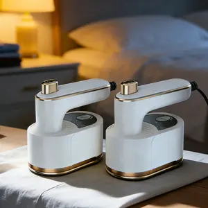 2PC Upgraded Mini Travel Iron for Clothes,Portable Handheld Iron with Dry And Wet Ironing for Home Business Clothing(50ml Water,40W)