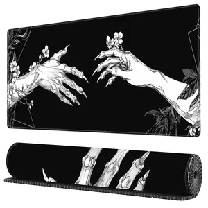 BHJLAXR Bone Hand Pattern Mouse Pad, 1 Count Rectangle Gaming Mouse Pad, Non Slip Mousepad, Anti-slip Rubber Base Extended Desk Pad for Gaming & Office Use