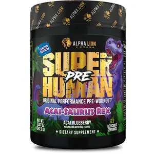 Alpha Lion SUPERHUMAN PRE - Pre Workout Powder with Beta Alanine, L-Taurine & Tri-Source Caffeine for Sustained Energy & Focus, Nitric Oxide & Citrulline for Pump (21 Servings)