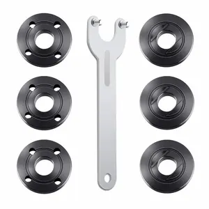 7PCS Angle Grinder Nut & Wrench Kit – 5/8-11 Flange Metal Lock Nut Compatible with 4.5" 5" Grinder Parts, Nut Removal & Wheel/Disc Replacement Tool