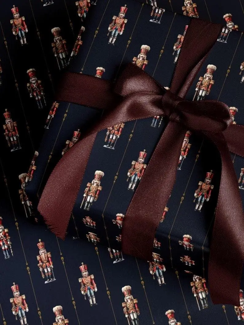 Nutcracker Wrapping Paper Holiday Gift Wrap Nutcracker Gift Wrap Elegant Christmas Gift Wrap Christmas Wrapping Paper Seasonal Gift Wrap