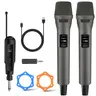 Aveek 2-Pack Unisex 2.4GHz Tech Wireless Handheld Dynamic Microphones for Karaoke Machines, Advanced DSP Noise Reduction, 100ft Range, 10+ Hours Use, Rechargeable Receiver, USB-C Charge Support, 3.5mm/6.35mm Jack Input Cable, Lightweight (Grey)