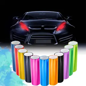 1ft x 5ft Headlight Taillight Vinyl Tint Wrap , Fog Lights Sticker with Squeegee + Cutter, Car Smoke Fog Brake Light Film Tint Self-Adhesive Vinyl Wrap Decals Protector Sticker Tape With Tool
