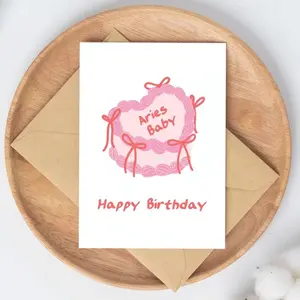 Aries Birthday Card | Cute Zodiac Greeting | March/April Birthday