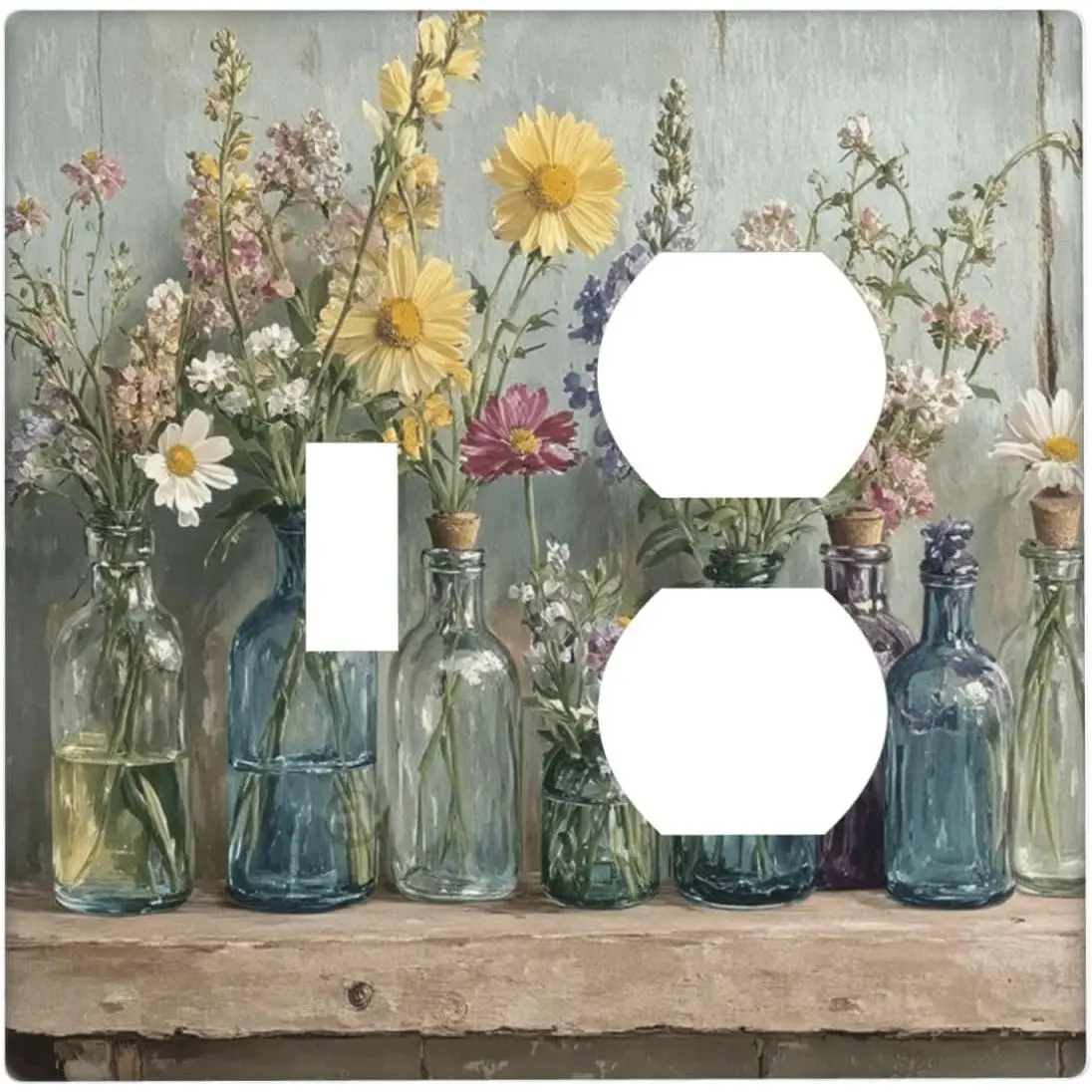 Wildflowers In Stained Floral Flower Bed