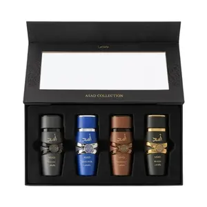 Lattafa Set Asad Collection Asad Zanzibar + Asad Men + Asad Elixir + Asad Bourbon 0.80 Oz Men