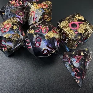 Voidwalker's Gambit – Liquid Core Polyhedral DnD Dice Set (7pcs) for Dungeons & Dragons, Pathfinder, TTRPG, MTG | Ideal Gift for Tabletop DnD Players