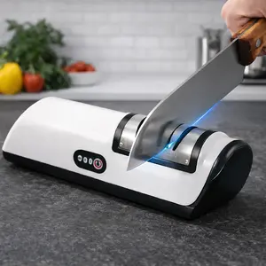 Electric Knife Sharpener with 4 Precision Stages, Easy-Use Kitchen Knife Sharpening Machine for Home, Fast Blade Repair & Polishing Countertop Tool, Knives, Fast Repair