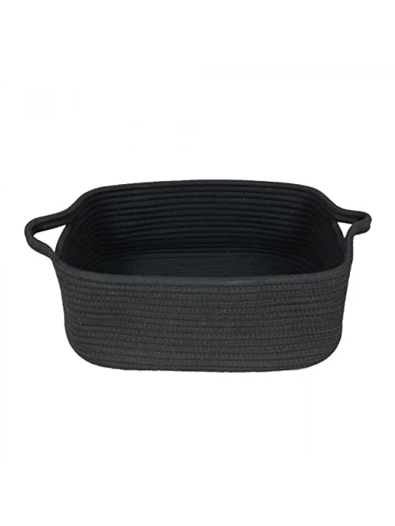 Woven Cotton Rope Storage Basket Organizer with Handles for Organizing Shelves Closet Small Cat Dog Pet Toy Baskets Box Bin Decorative Rectangle Baby Nursery basket Gift basket Empty(white)