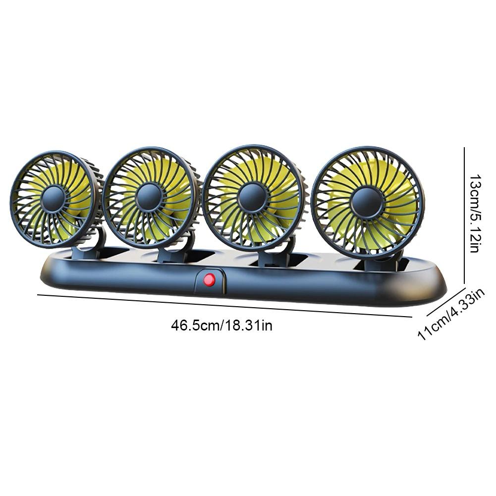 Portable 4-Head Car Cooling Fan - 3-Speed Adjustable, 360° Rotating, Cigarette Lighter Plug, Powerful Airflow for Vehicles, RVs, and SUVs Portable 4-Head Car Cooling Fan - 3-Speed Adjustable, 360° Rotating, Cigarette Lighter Plug, Powerful Airflow for Vehicles, RVs, and SUVs