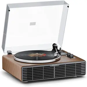 2-in-1 Vinyl Record Player with Built-in Speakers, Bluetooth Turntable for High-Fidelity Sound, 2-Speed, RCA Out/AUX-In, for Home Decor & Beginners