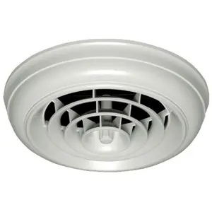 Havaco Quick Connect HT-CCG6B-R1D White Round Capital Crown Ceiling Diffuser and 6 in. Boot with Rotary Damper
