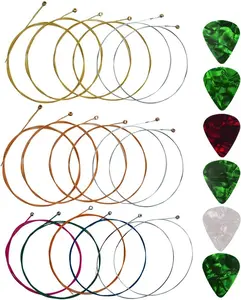 Guitar Strings with 6 Picks, 3 Sets of 6 Guitar Kit Guitar Strings Replacement Steel String For Beginners Performers