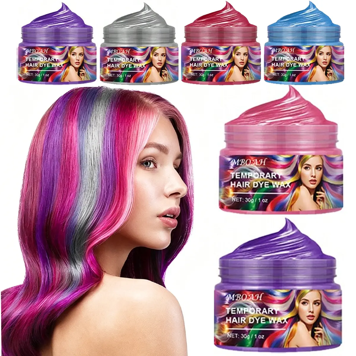 Temporary Hair Dye Mud, Natural Hold, Non-Stick, Easy To Clean, Y2K Hair Dye Wax, For Everyday Party Role-Play Birthday Halloween Christmas DIY Hair Dye Cream Halloween，Christmas Decorations