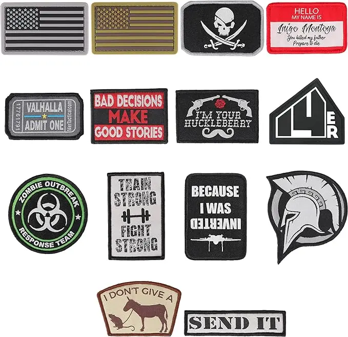 Morale Patches | Embroidered Military Patches Hook & Loop Funny Tactical Patches for Backpacks, Hats, Vest | Airsoft Patches for Jackets, Backpack Patches | Morale Patch Bundle (14-pack)