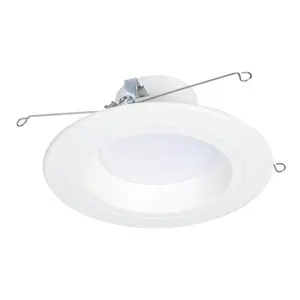 5/6 in LED Recessed Light Trim Selectable Color Temperature 2700K 3000K 3500K 4000K 5000K Dimmable Dim to Warm 600 Lumens Wet Location Indoor Outdoor Retrofit Downlight RL56069FSD2W1EWH