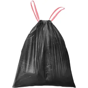 8 Gallon Trash Bags, Drawstring Garbage Bags, 1.32Mil Thickness, 55 * 70cm, 9.9g/pcs, Pack of 34, Unscented, Black