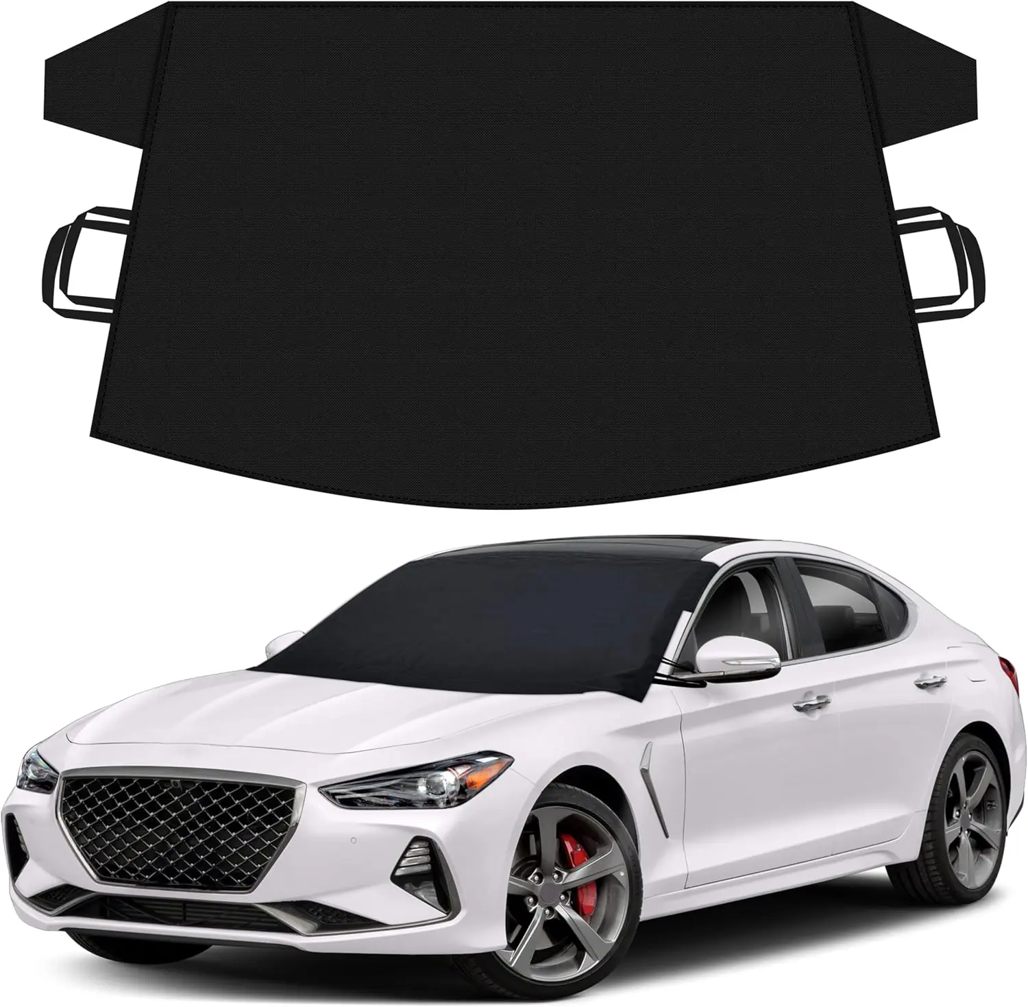 Windshield Snow Cover for Ice and Snow – Car Windshield Cover for Winter Frost, Ice & Snow Protection – Waterproof Frost Shield Windshield Protector for Cars, SUVs & Trucks (69x42 inches)