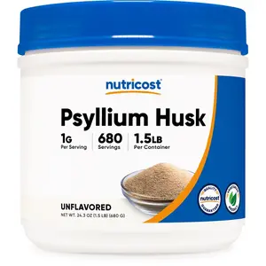 Nutricost Psyllium Husk Powder (1.5 Pounds) - GMO-Free, Gluten-Free