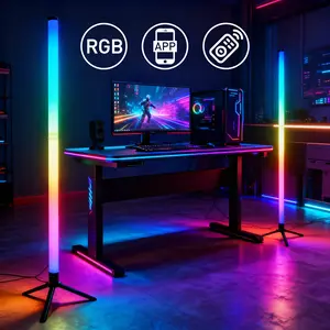 RGB Floor Lamp Atmosphere Light Adjustable RGB Lighting for Gaming Room, Living Room, Hallway, TV Background Wall, 1pcs Ambient Lighting Decor