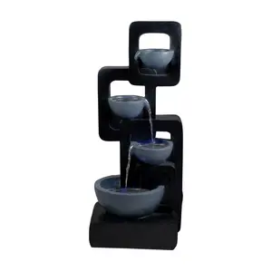Northlight 32" Black & Gray 4-Tier Garden Water Fountain