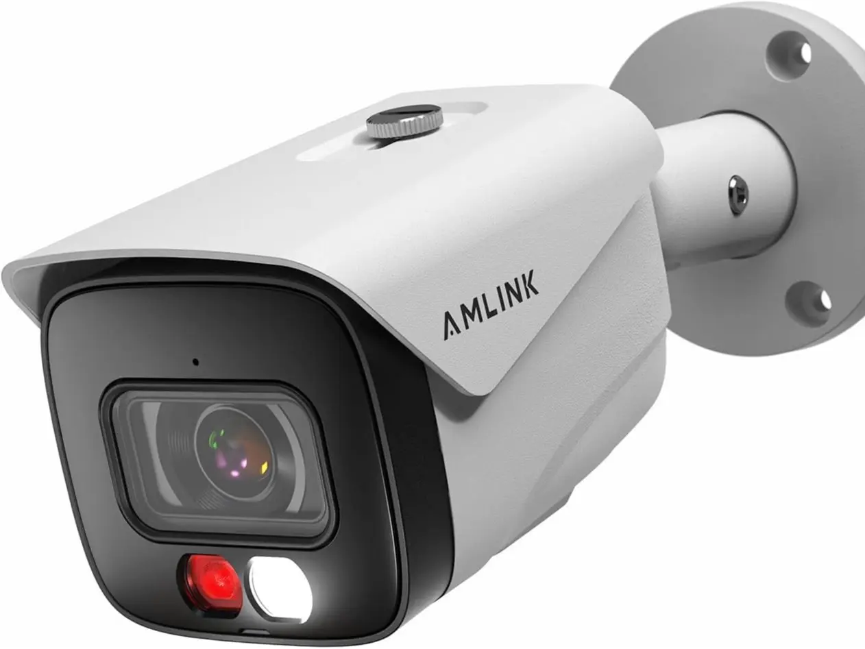 AMLINK 4K/8MP Security AI IP PoE Bullet Camera AL8M-B8199EW with Human/Vehicle Detection, Night Color 100ft, 2-Way Audio, Deterrent